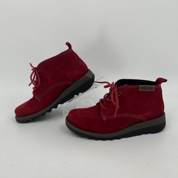 Josef Seibel Red Lina Lace Up Booties | Classic Style - Picture 2 of 11